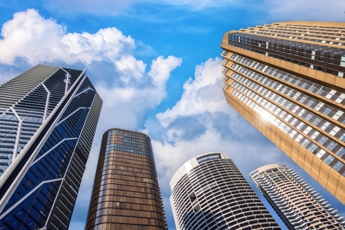 Multiple skyscrapers