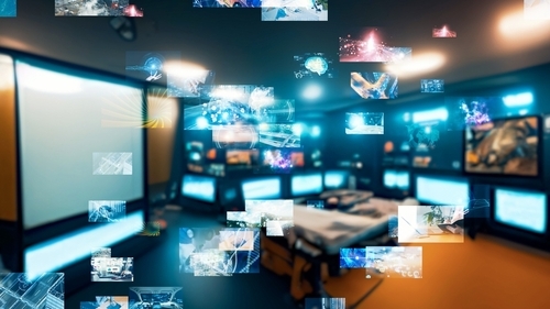 News rooms respresenting multi media