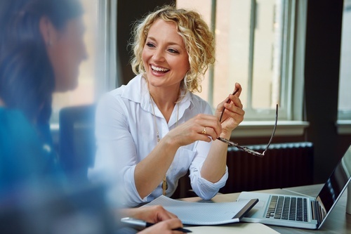 Business woman at a computer