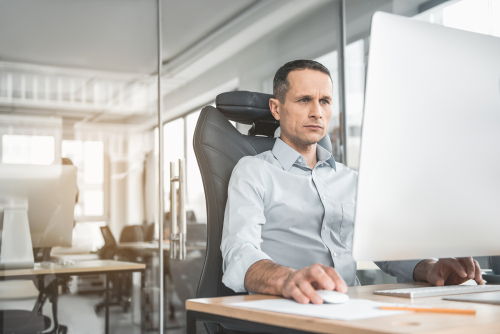 Man working at a computer