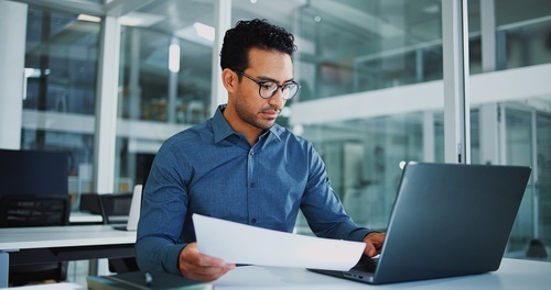 Man working on laptop