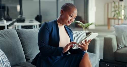 Woman on iPad